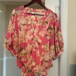 Rose & Olive Pink and Cream Floral Top